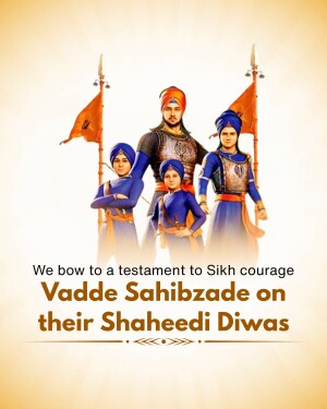 Illustration of the four Sahibzades, the sons of Guru Gobind Singh, commemorating their sacrifice.