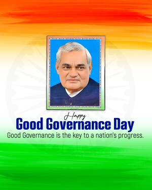 Image of Atal Bihari Vajpayee with Good Governance Day message