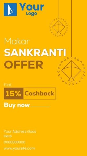 Makar Sankranti Offer with kite illustrations and cashback promotion