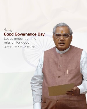Image of Atal Bihari Vajpayee with Good Governance Day message