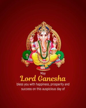 Image of Lord Ganesha with a blessing message