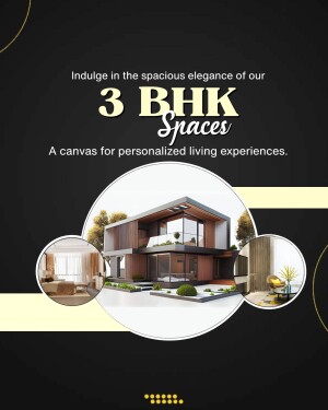 Modern 3 BHK apartment design with spacious interiors