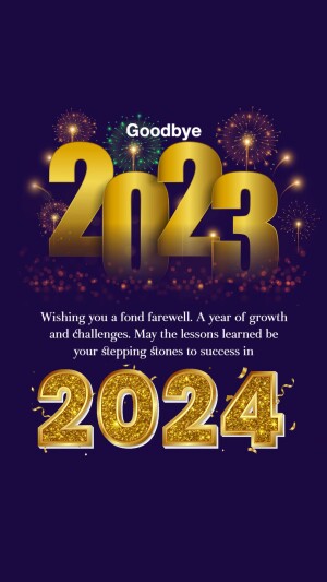 Good Bye 2023 Welcome 2024 Hd Photos Images Status Poster