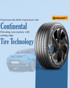 Continental UltraContact tire with a car in the background