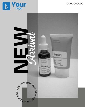 Promotional image featuring The Ordinary skincare products with 'New Arrival' text.