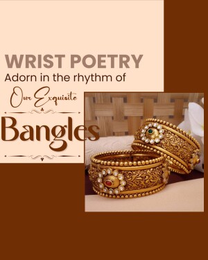 Close-up of ornate gold bangles with gemstone details