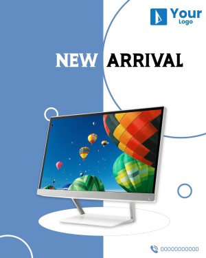 Image of a new monitor displaying a vibrant hot air balloon scene, promoting a new arrival.