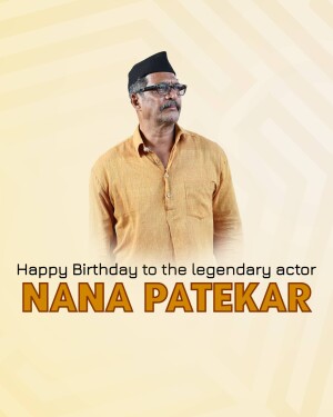 Portrait of Nana Patekar with birthday greetings