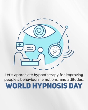 Illustration depicting hypnotherapy session with eye and brain imagery