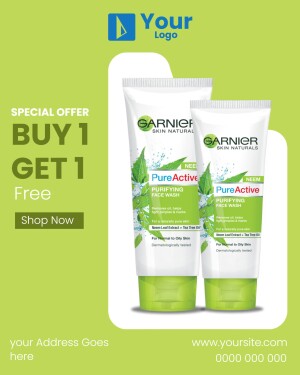 Garnier Pure Active Neem Face Wash Buy One Get One Free Promotion