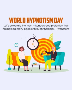 Illustration depicting a hypnotherapist session for World Hypnotism Day