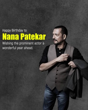 Portrait of Nana Patekar celebrating his birthday
