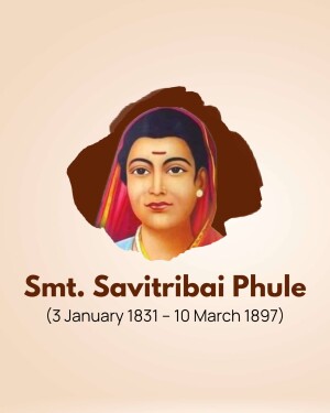 Portrait of Savitribai Phule, an Indian social reformer and educator