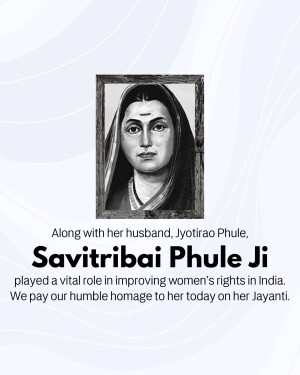 Portrait of Savitribai Phule, a social reformer and poet