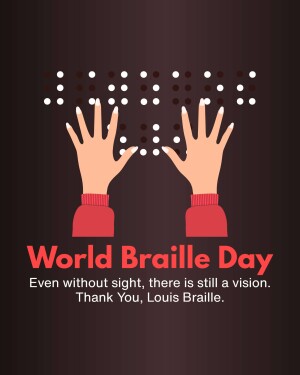 Illustration of hands reading Braille with the text 'World Braille Day'