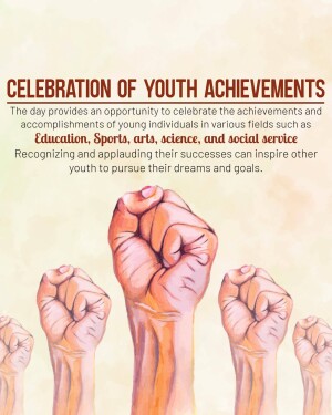 Image depicting raised fists symbolizing youth empowerment and achievement.