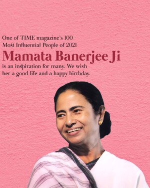 Portrait of Mamata Banerjee, Chief Minister of West Bengal, featured in TIME Magazine's 100 Most Influential People.