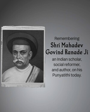 Portrait of Shri Mahadev Govind Ranade, an Indian scholar and social reformer.