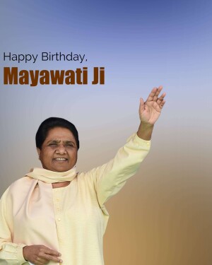 Image of Mayawati with a 'Happy Birthday' message