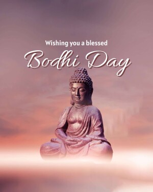 Image of Buddha with text 'Wishing you a blessed Bodhi Day'