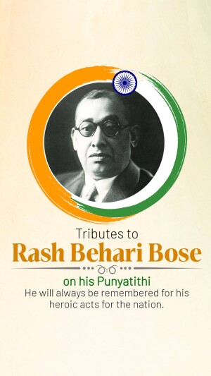 Rash Behari Bose Punyatithi- 21 January | Download Free Hd Images, Poster and Status 31 Rash Behari Bose Punyatithi WhatsApp Status Free Download