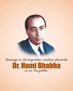 Portrait of Dr. Homi Bhabha, a renowned nuclear physicist