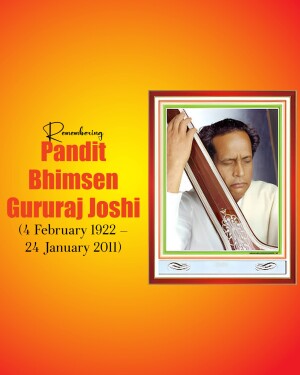 Portrait of Pandit Bhimsen Gururaj Joshi, a renowned Hindustani classical vocalist.