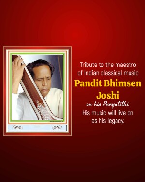 Portrait of Pandit Bhimsen Joshi, a renowned Indian classical musician.