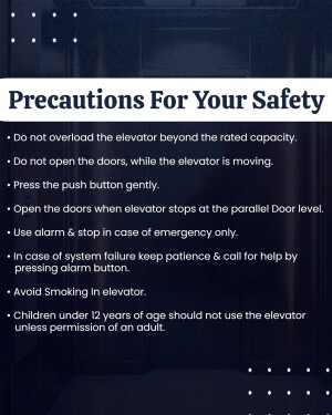 Image displaying safety guidelines for elevator use.