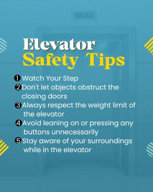 Infographic listing elevator safety tips