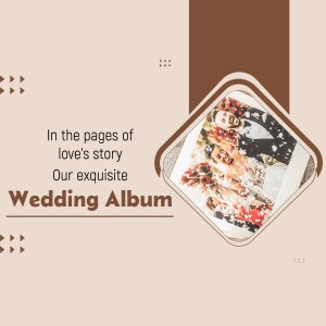 Wedding album design with a couple's photo