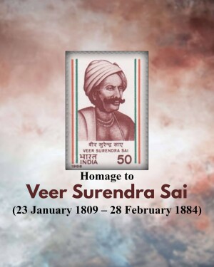 Indian postage stamp featuring Veer Surendra Sai