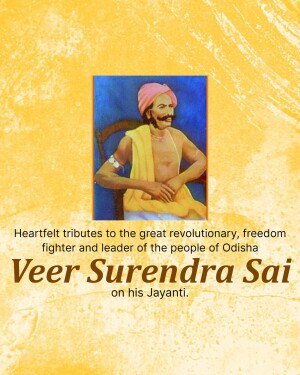 Portrait of Veer Surendra Sai, a revolutionary leader from Odisha