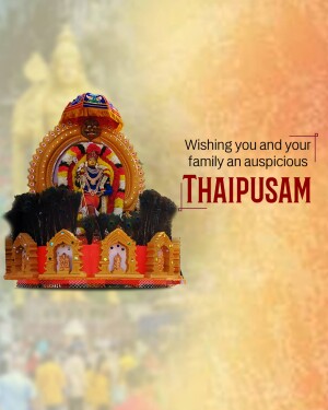 Thai Pusam Kavadi decoration with festive text