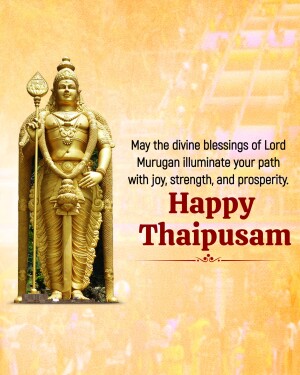 Image of Lord Murugan with Thaipusam greetings