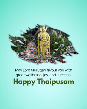 Image of Lord Murugan with Thaipusam wishes