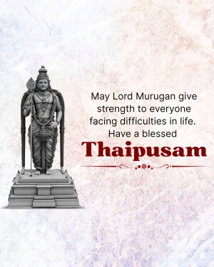 Image of Lord Murugan with Thaipusam greetings