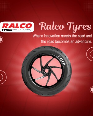 Ralco Tyre advertisement featuring a motorcycle tyre