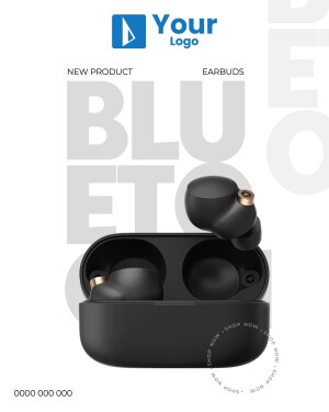 Black Bluetto wireless earbuds in open charging case