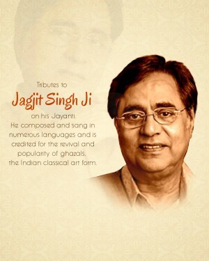 Portrait of Jagjit Singh Ji, a renowned Indian musician