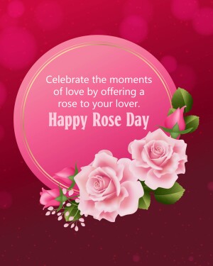 Rose Day greeting with pink roses and a celebratory message