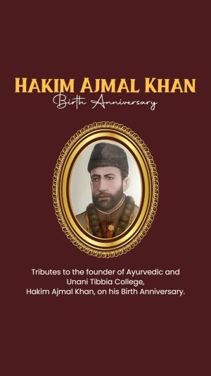 Hakim Ajmal Khan Birth Anniversary: 11 Feb | Download Poster and Social Media Post Free 26 Happy Birthday Hakim Ajal Khan wallpaper
