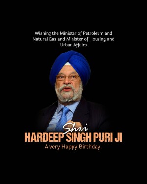 Portrait of Hardeep Singh Puri, Minister of Petroleum and Natural Gas and Housing and Urban Affairs