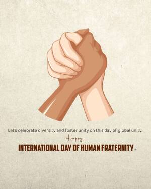International Day Of Human Fraternity - Unity Promotional Banner For ...