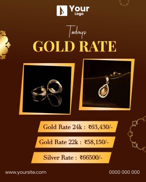 Image displaying today's gold and silver rates with jewelry visuals.