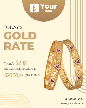 Gold bangles with today's 22KT gold rate information