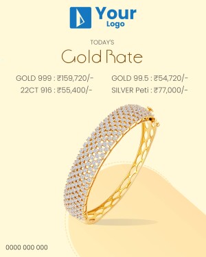 Image displaying today's gold and silver rates alongside a diamond bracelet.