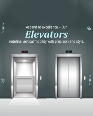 Image of two modern elevators, one open and one closed, showcasing sleek design and vertical mobility.