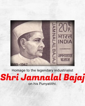 Indian postage stamp featuring Jamnalal Bajaj