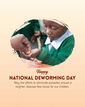 A healthcare worker administering a deworming tablet to a young child.